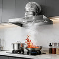 6 Pollici 7 Pollici 8 Pollici casa Cappa aspirante da Cucina Controllo a Doppia velocità 80W Acciaio Inossidabile Montaggio a Parete Ristorante Ventilazione aspiratore Fumo,7inch