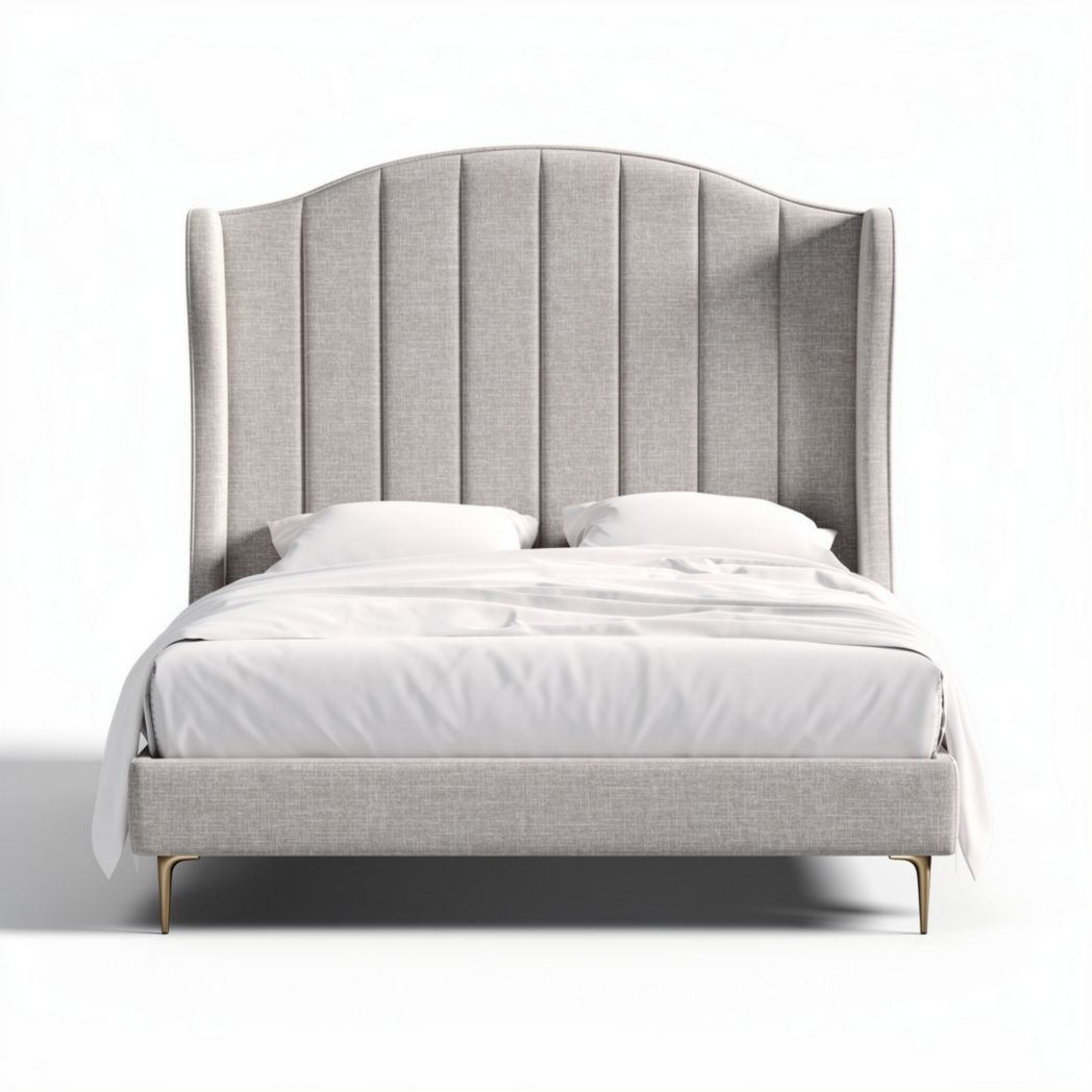 Letto matrimoniale in tessuto per camera da letto – 200 x 160 x 120 cm