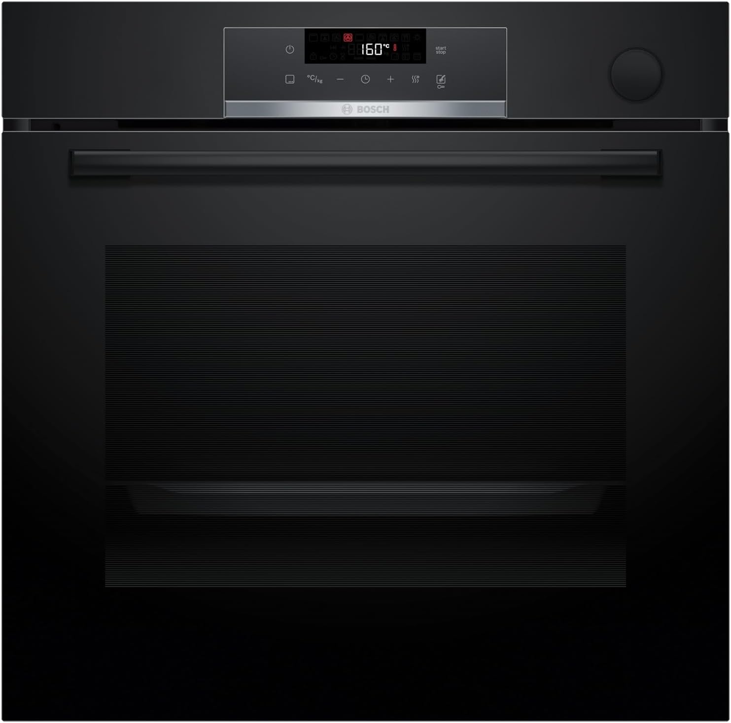 Bosch HRG532BB3 Serie 4, Forno con vapore da incasso, Display LED Touch, Funzione Air Fry, EcoClean, 15 programmi automatici, Nero, 60 x 60 cm