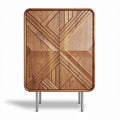 Mobile contenitore in legno con design geometrico per soggiorno – 90 x 40 x 120 cm