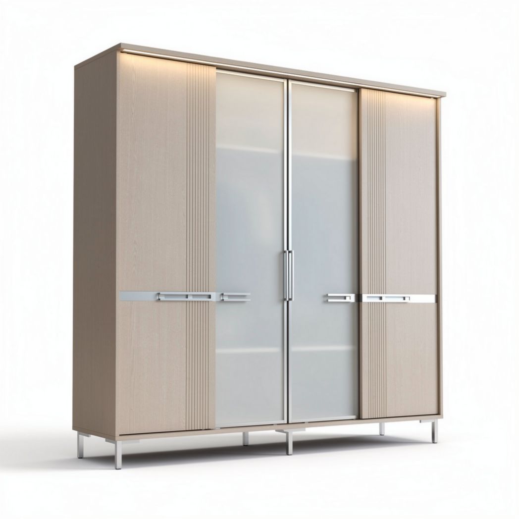 Armadio in legno con ante scorrevoli per camera da letto – 180 x 45 x 200 cm