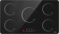 Piastra a induzione, piastra di cottura a induzione elettrica – (8600 W, Autarkic, 5 fuochi, 90 cm, incassato, touch, timer, vetro-ceramica) – 5 zone New