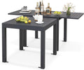 KOMFOTTEU Extendable Garden Table for 4-6 People, Adjustable Dining Table from 80 to 160 cm Weather Resistant Aluminium, Rectangular Outdoor Table (Dark Grey)
