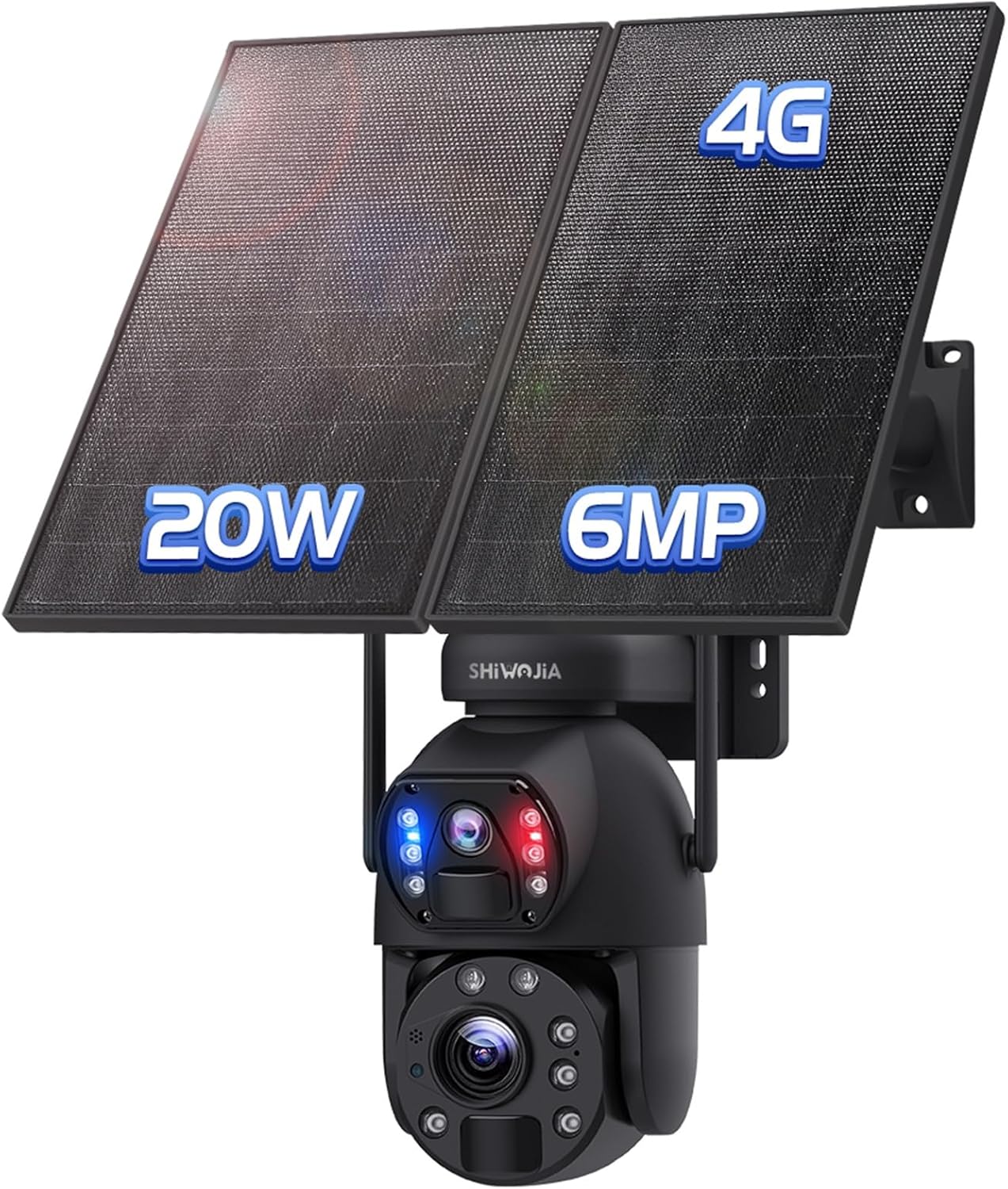 20X Zoom 4G Telecamera Esterno con SIM Scheda 20W Pannello Solare, 6MP 360° PTZ Telecamere Senza Fili da Esterno [Registrazione 24/7], 150M Visione Notturna, Rilevamento del Movimento PIR