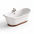 Vasca da bagno in ceramica con base in legno per bagno – 150 x 75 x 60 cm
