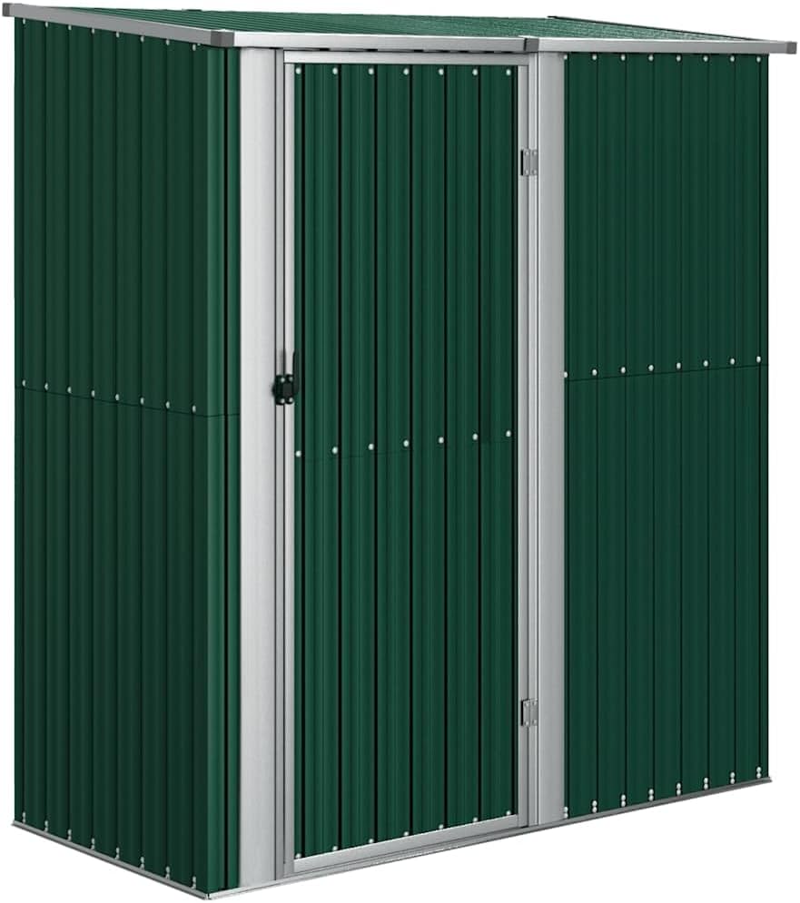 vidaXL Capanno da Giardino Verde 180,5x97x209,5 cm in Acciaio Zincato