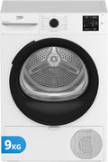 Beko BMTAM93EB - Asciugatrice a Libera Installazione 9 Kg, Classe D, 15 Programmi, Motore Garantito 10 Anni, Display Digitale, Bianco con Oblò Nero, 84.6 x 59.8 x 60.7 (AxLxP)