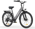 Bici Elettrica Per Adulti Da 26, 7 Velocità Bicicletta Elettrica da 36V 13Ah Batteria Rimovibile, 25km/h  Autonomia di 80-100km E-bike Per Pendolari Urbani, IP65 impermeabile(Grey)