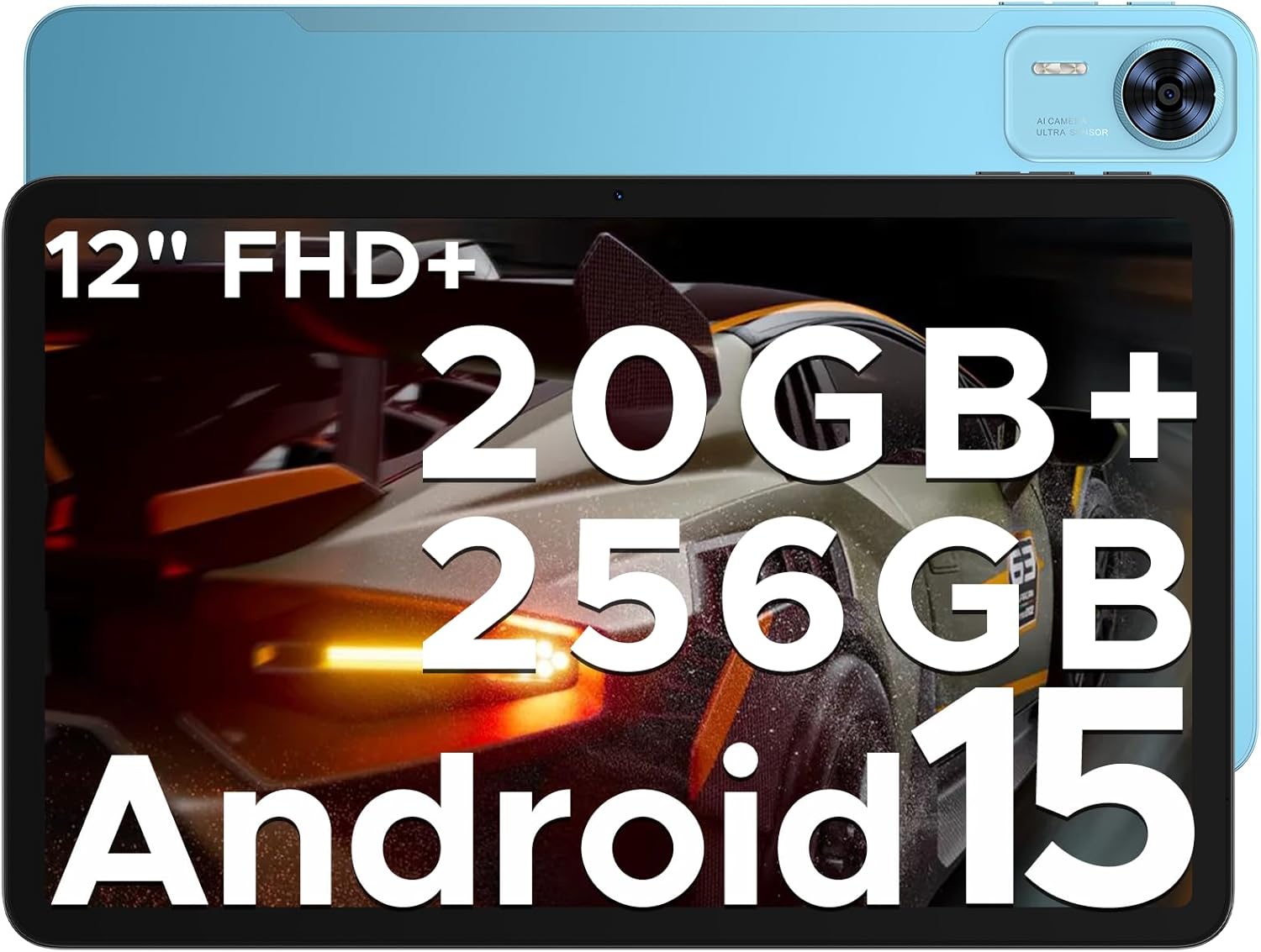 DOOGEE T36 2025 Tablet Android 15, 20GB+256GB/2TB Tablet 12 Pollici, 8800mAh Tablets con sim, 2.4K Octa - Core Tablets Gaming, 13MP + 8MP, Widevine L1/Hi-Res/BT5.0/5G WiFi/Face ID/GPS/OTG - Blu