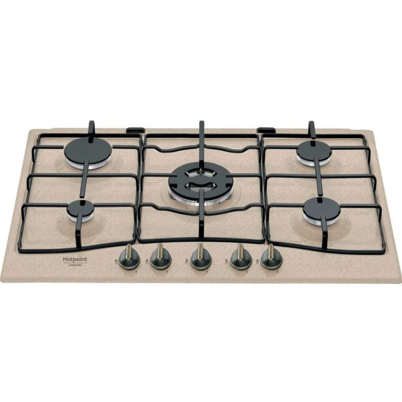 Piano cottura a gas 75 cm Avena Griglie Smaltate - Tripla corona HOTPOINT ARISTON PCN 750 T (AV) R /HA - PCN750TAVRHA(Avena/Nero)