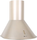 Klarstein Lumio Primo- Retro Cappa Aspirante da cucina in acciaio inox, 60 cm, potenza di aspirazione pari a 430 m³/h, 3 livelli di potenza, illuminazione con due faretti alogeni, Champagne
