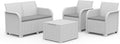 Keter Rosalie Lounge Set with Cushions – Armchairs 65 x 63 x 74 h Sofa 113 x 65 x 74 H Storage Table 60 x 55 x 39 H White