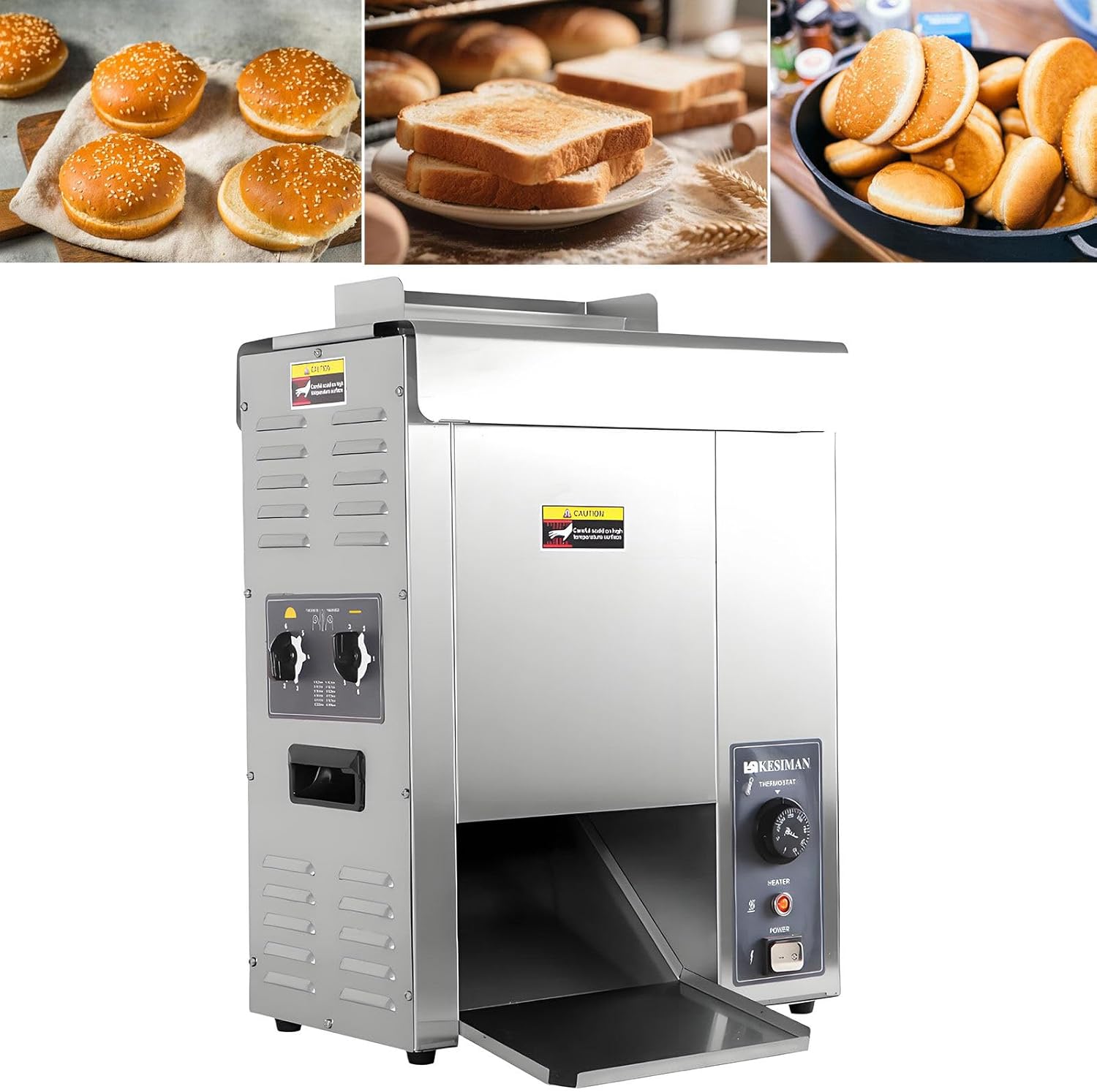 Tostapane Commerciale Automatico a Nastro trasportatore da 220 V, Temperatura 50-300 °C, Macchina per tostare Il Pane in Acciaio Inossidabile, per panini per Hamburger, ristoranti