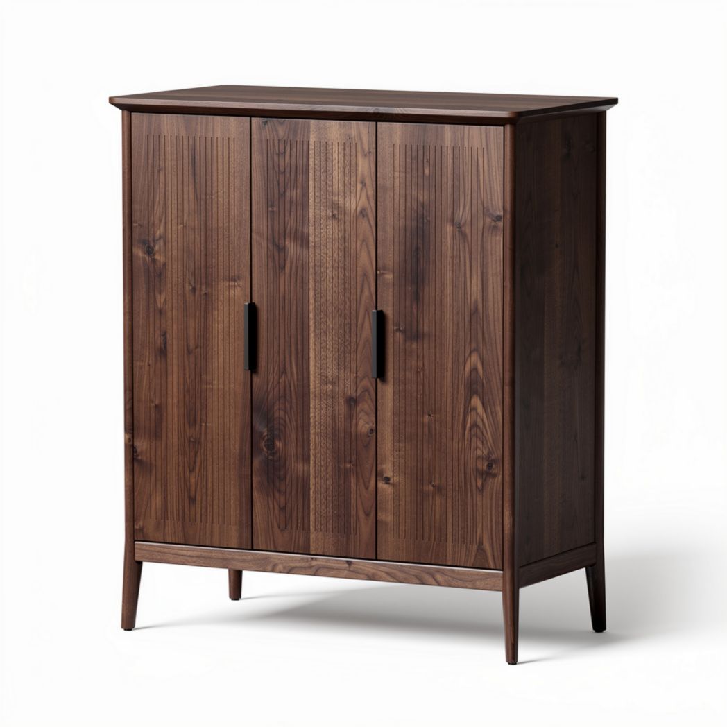 Mobile contenitore in legno marrone scuro per soggiorno – 80 x 40 x 120 cm