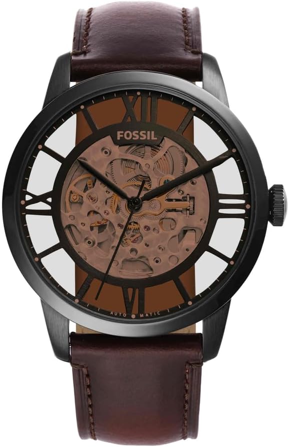 Fossil Orologio Townsman da uomo, Movimento automatico a tre lancette con cinturino in acciaio inossidabile o in pelle