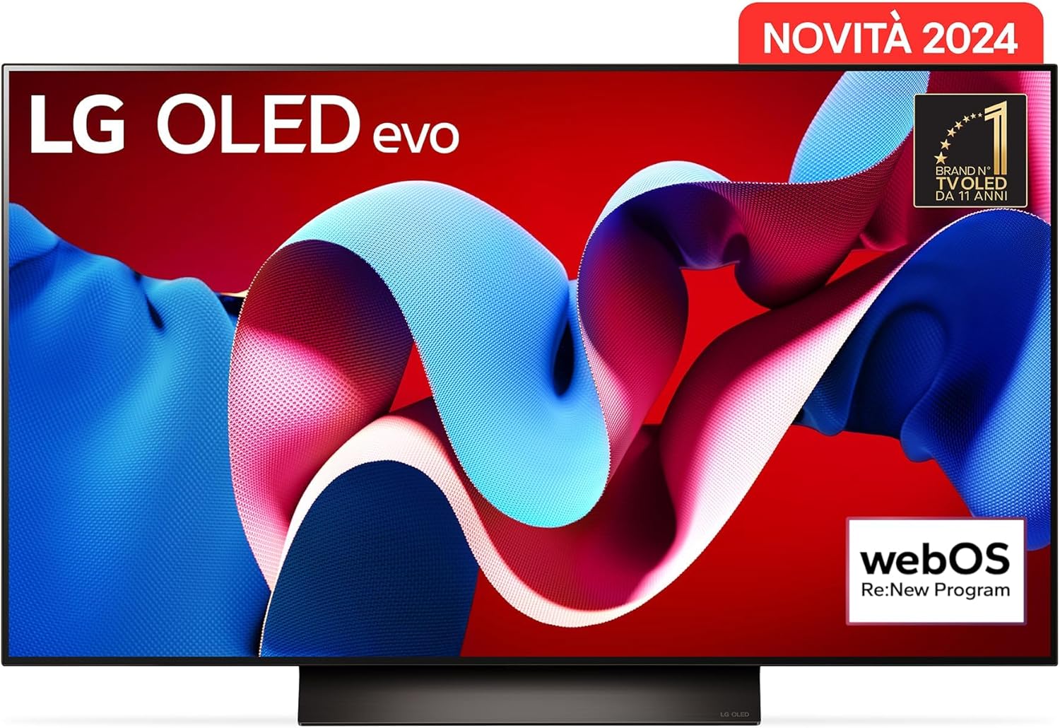LG OLED evo 48'', Serie C4 2024, OLED48C46LA, Smart TV 4K, Processore α9 Gen7, OLED Dynamic Tone Mapping Pro, 40W, Dolby Vision, 4 HDMI 2.1 4K@144Hz, GSync, VRR, Alexa, ThinQ AI, webOS 24