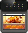 Tostapane Friggitrice ad Aria | Friggitrice ad Aria Forno a Rotisserie da Banco | 15L Capienza Famiglia Disidratatore a 2 Livelli con Finestra Visibile | per Arrostire Cuocere al Forno e Cucinare