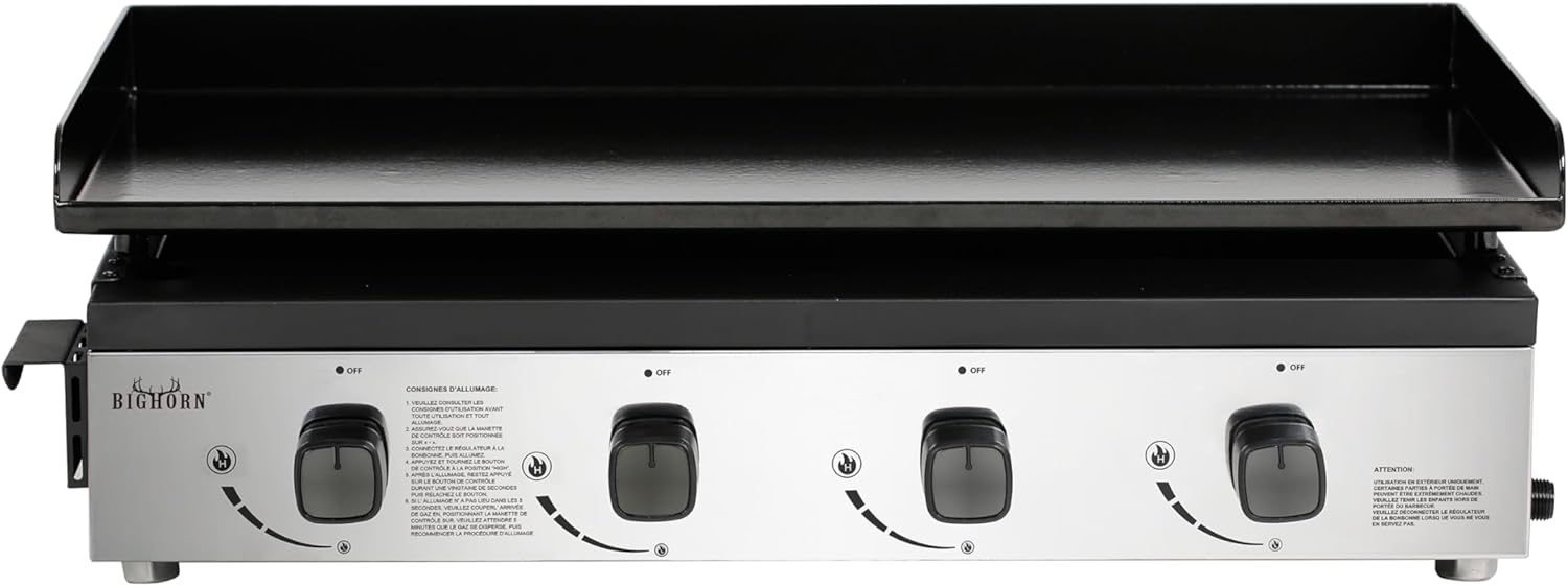 BIGHORN Plancha - Barbecue a gas, portatile, 4 bruciatori