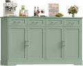 HOCSOK Credenza Cucina, 150 cm Madia Cucina con 4 Cassetti 4 Ante, Credenza Soggiorno con Maniglie in Metallo per Soggiorno, sala da pranzo, Ingresso, Mobile TV, 150×92×40 cm