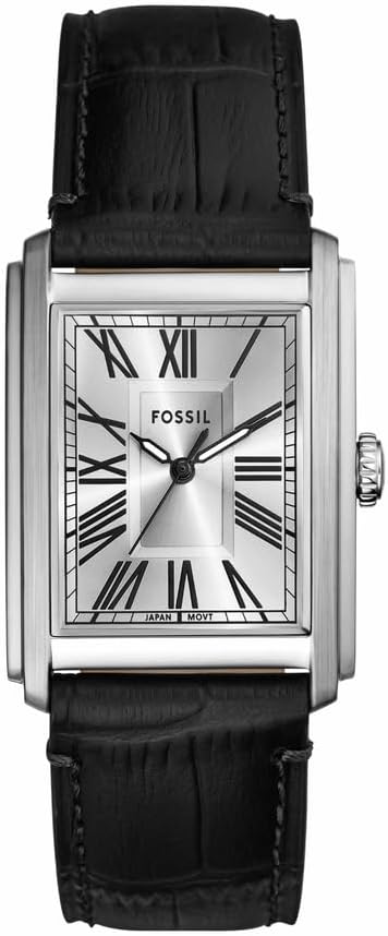 Fossil Orologio Carraway da uomo, Movimento al quarzo a tre lancette con cinturino in pelle o acciaio inossidabile