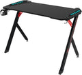 Scrivania da Gaming Premium, 113 x 60 x 75 cm, LED RGB, Gestione Cavi, Nero