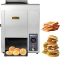 Macchina per Hamburger, tostapane per panini con Catena cingolata da 2000 W, manopola di Controllo della Temperatura (50-300 °C)/Regolazione dello Spessore/Vassoio in Acciaio Inossidabile
