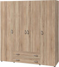 AVANTI TRENDSTORE - Balu 2.3 and 4, hinged door wardrobe, available in 2 different colours and 3 different widths (brown, 4 doors)
