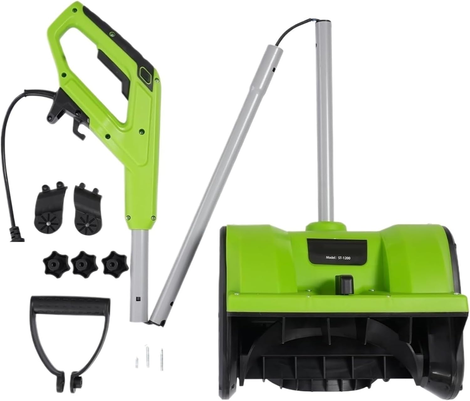 Spazzaneve Elettrico Da 30 Cm, Motore In Rame Puro 1200 W, Distanza Di Lancio Massima 8 M, Direzione Regolabile A 180°, Leggero