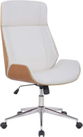 CLP Sedia da Ufficio ergonomica con braccioli Varel, Sedia da scrivania con Struttura Moderna Girevole e Regolabile in Altezza, Colore:Natura/Bianco