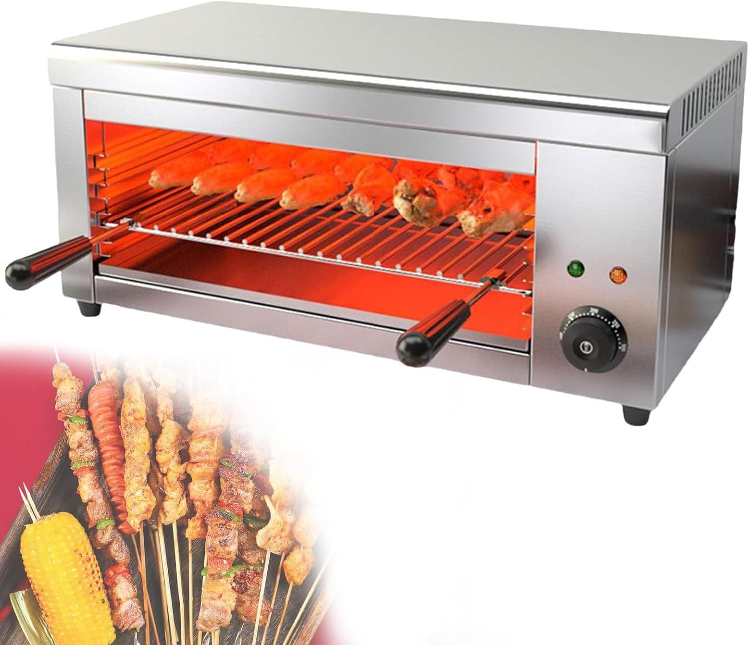 Tostiera Elettrica Professionale  Fornetto - 2000W Di Potenza, Capienza 30L, Sistema A 4 Livelli Regolabili, Termostato, Per Una Colazione O Cena Sana Senza Fumo